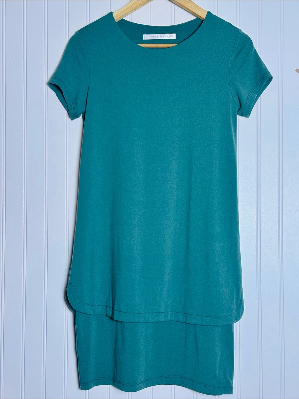 Susana Monaco Layered T-Shirt Dress M  Dark Turquoise Shade